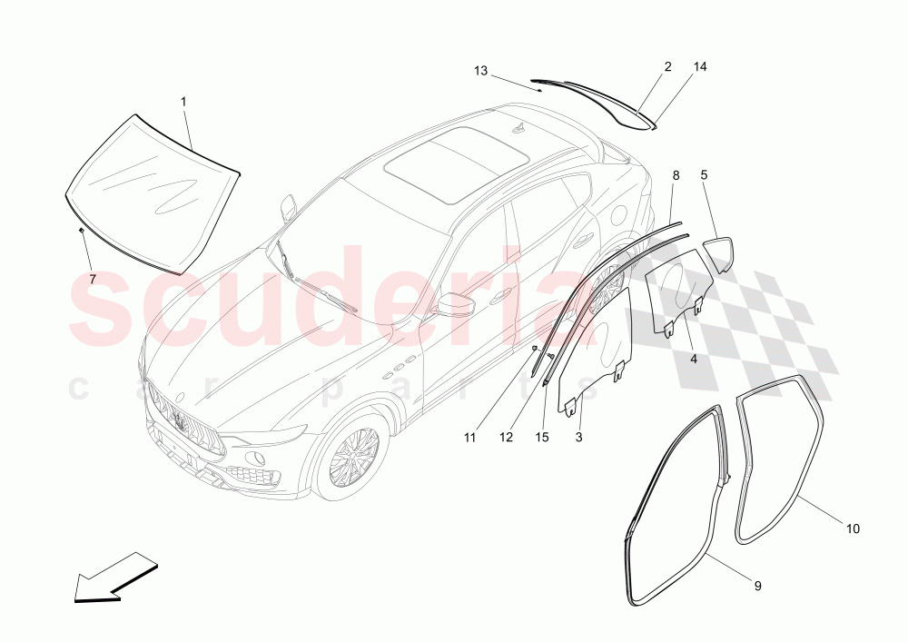 WINDOWS AND WINDOW STRIPS of Maserati Maserati Levante (2017+)