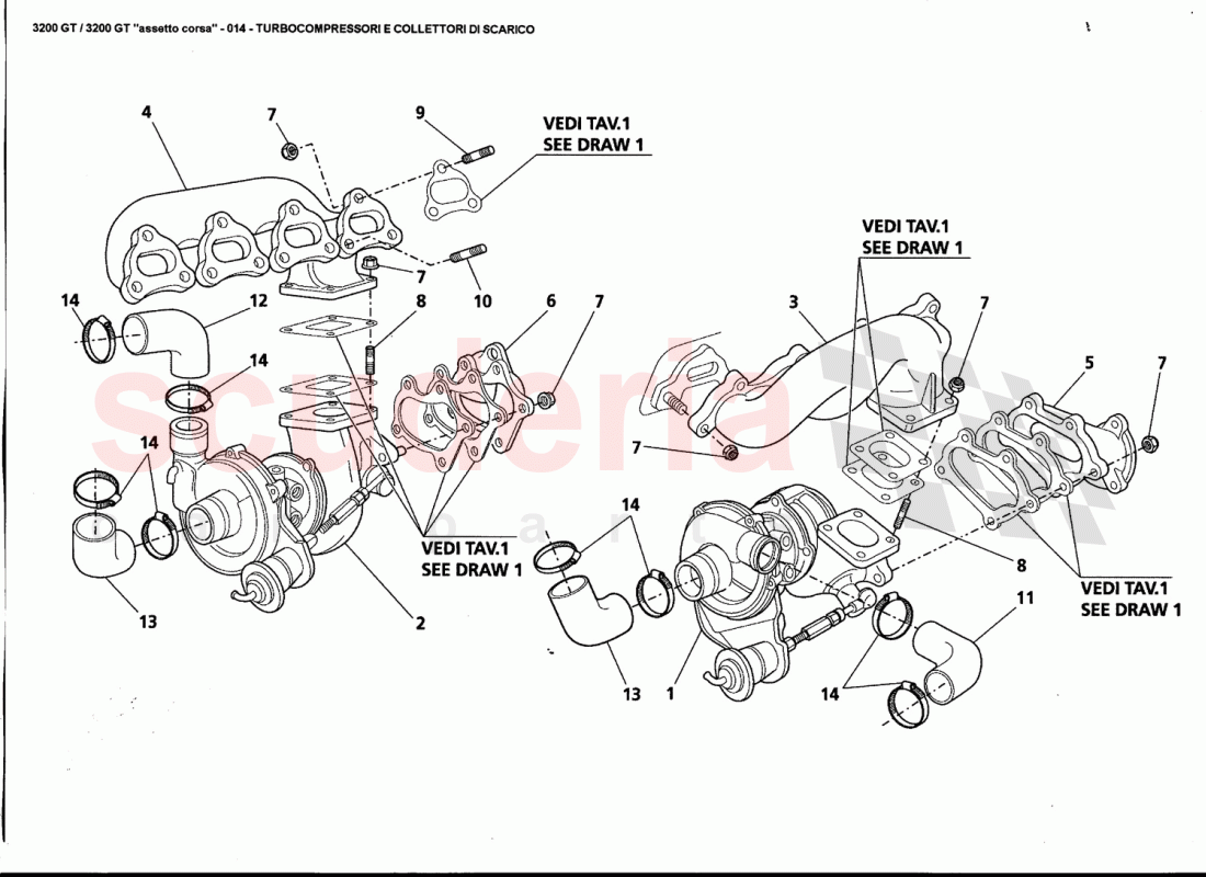 TURBOBLOWERS AND EXHAUST MANIFOLDS of Maserati Maserati 3200 GT / Assetto Corsa