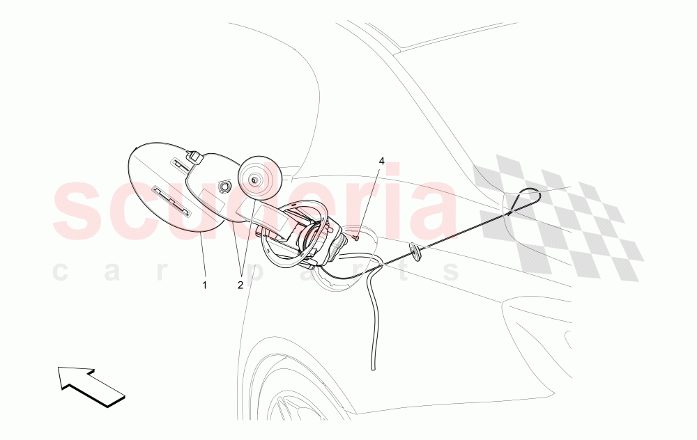 FUEL TANK DOOR AND CONTROLS of Maserati Maserati Ghibli (2014-2016) Diesel