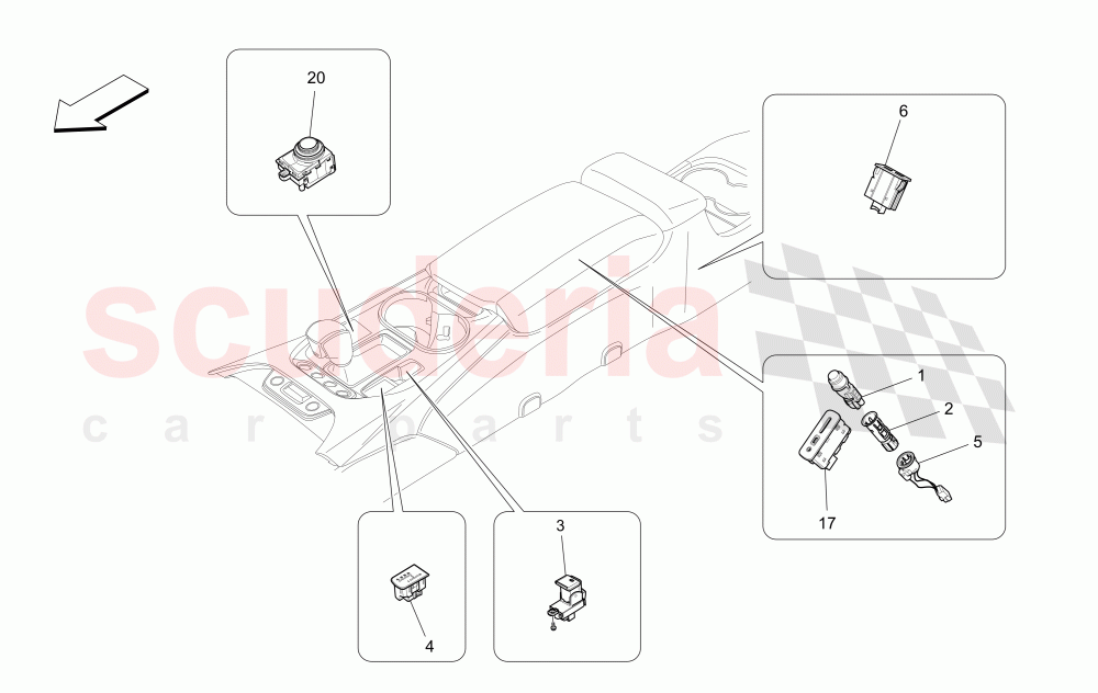 CENTRE CONSOLE DEVICES of Maserati Maserati GranTurismo (2017+) Sport Auto