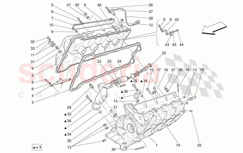 RH CYLINDER HEAD of Maserati Maserati GranSport Coupe (2005-2007)