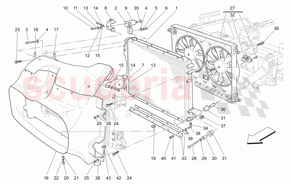 COOLING: AIR RADIATORS AND DUCTS of Maserati Maserati GranTurismo (2011-2013) Auto