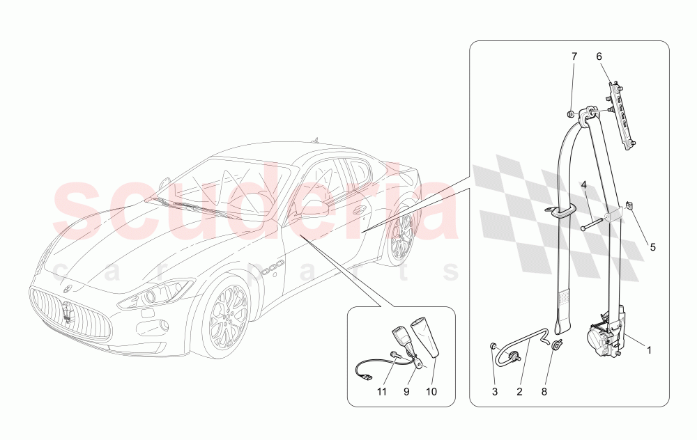 FRONT SEATBELTS (Not available with: Special Edition) of Maserati Maserati GranTurismo (2014+) Auto