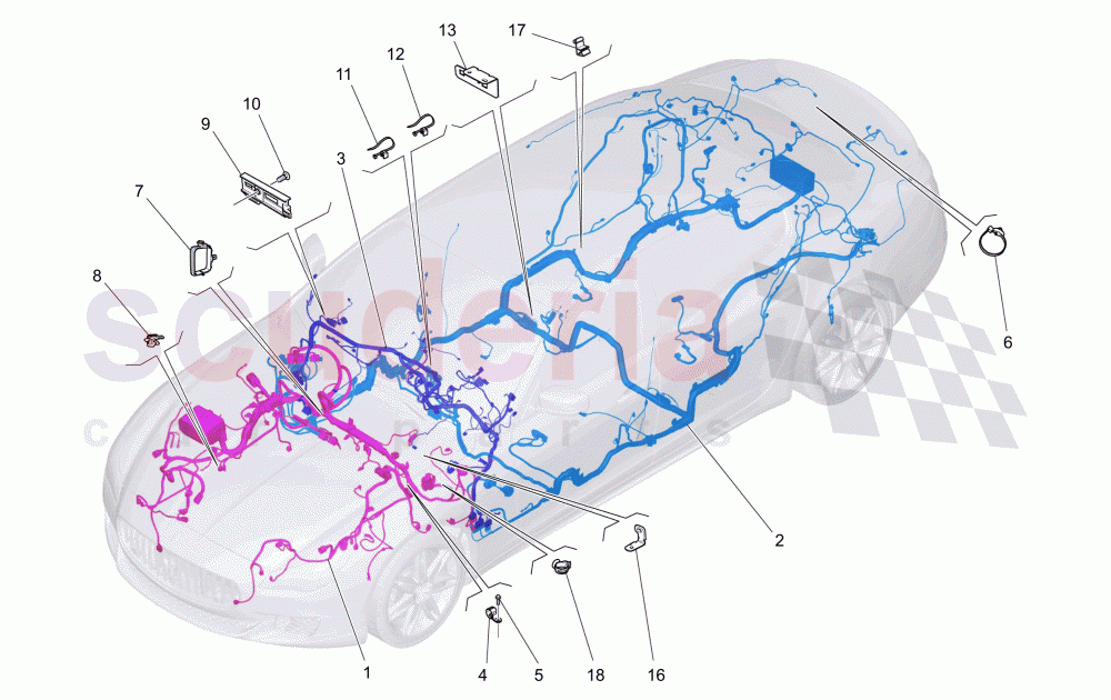 MAIN WIRING of Maserati Maserati Quattroporte (2013-2016) V6 330bhp