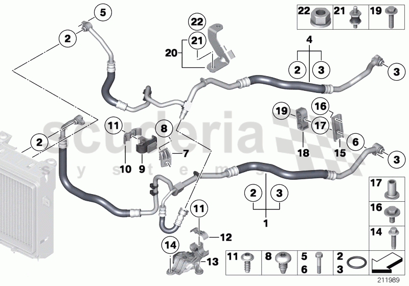 Engine oil cooler pipe of Rolls Royce Rolls Royce Ghost Series I (2009-2014)