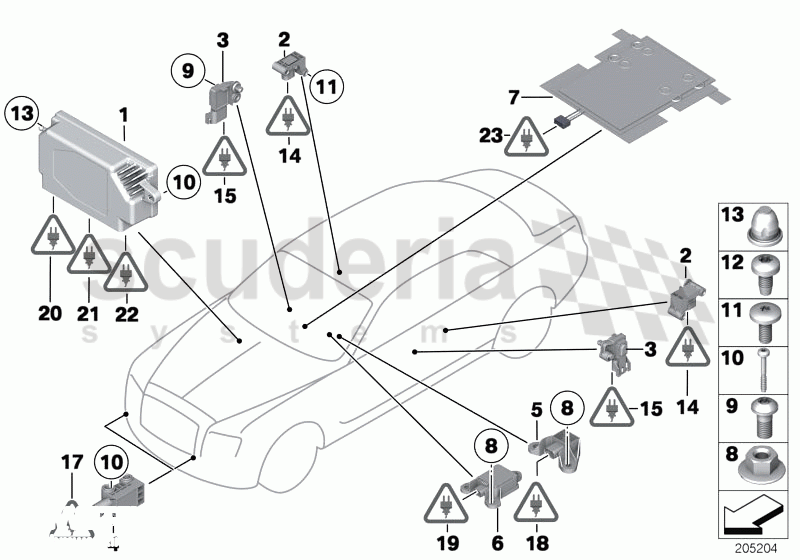 Electric parts, airbag of Rolls Royce Rolls Royce Ghost Series I (2009-2014)