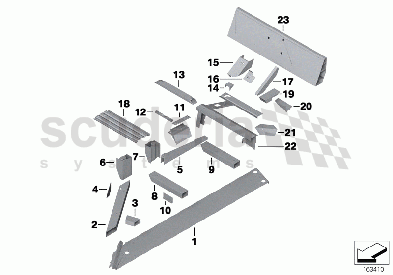 REAR FLOOR PARTS of Rolls Royce Rolls Royce Phantom Drophead Coupe