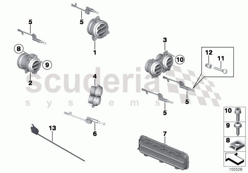 Air vents of Rolls Royce Rolls Royce Phantom Drophead Coupe