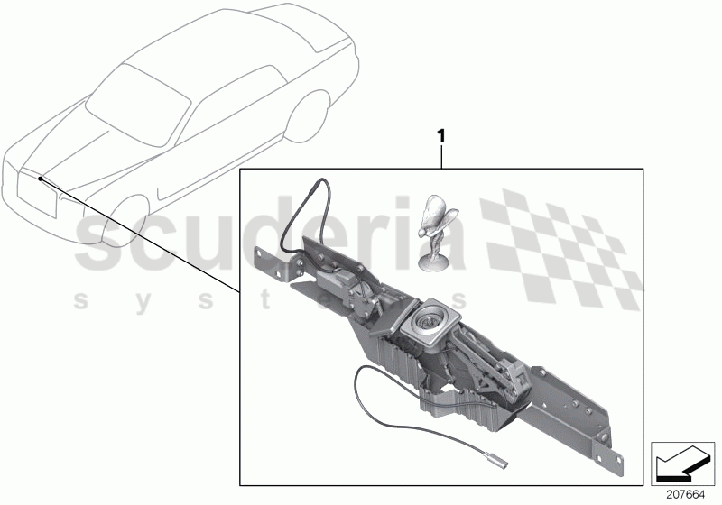 Retrof.kit illuminated Spirit of Ecstasy of Rolls Royce Rolls Royce Phantom Extended Wheelbase