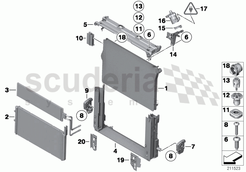 MOUNTING PARTS F RADIATOR of Rolls Royce Rolls Royce Ghost Series I (2009-2014)