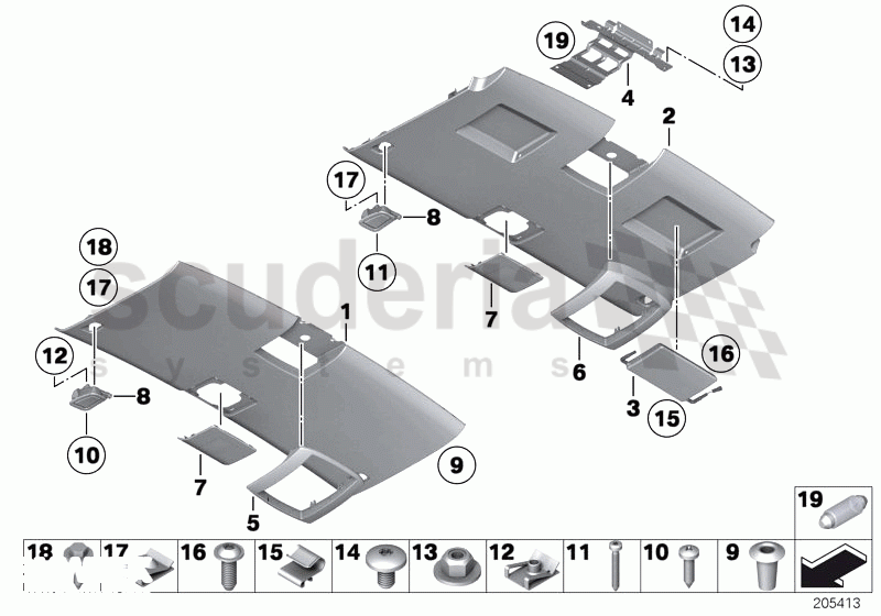 Headlining, middle of Rolls Royce Rolls Royce Phantom Extended Wheelbase