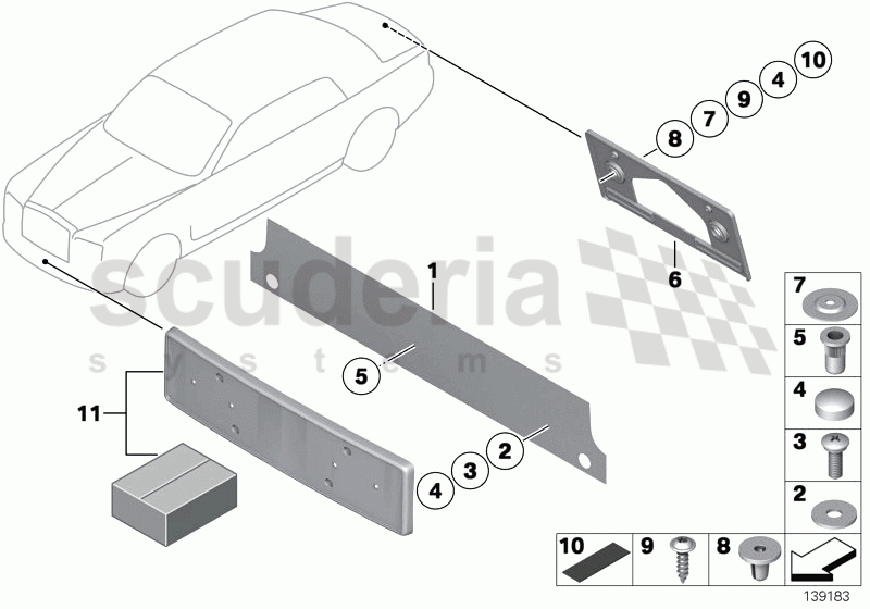 Registration plate mounting of Rolls Royce Rolls Royce Phantom Extended Wheelbase