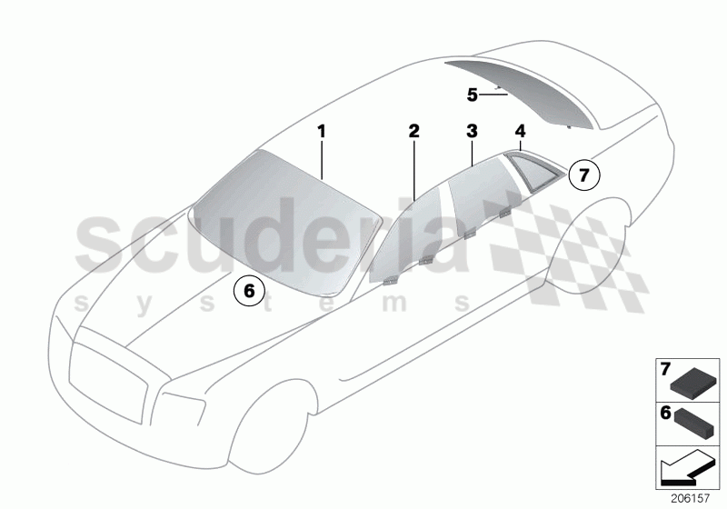 GLAZING of Rolls Royce Rolls Royce Ghost Series I (2009-2014)