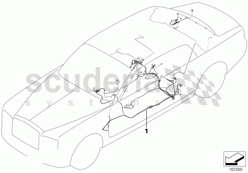 Auxiliary wiring harness of Rolls Royce Rolls Royce Phantom Drophead Coupe