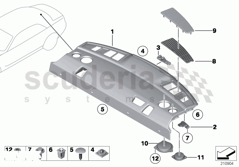 REAR WINDOW SHELF of Rolls Royce Rolls Royce Ghost Series I (2009-2014)