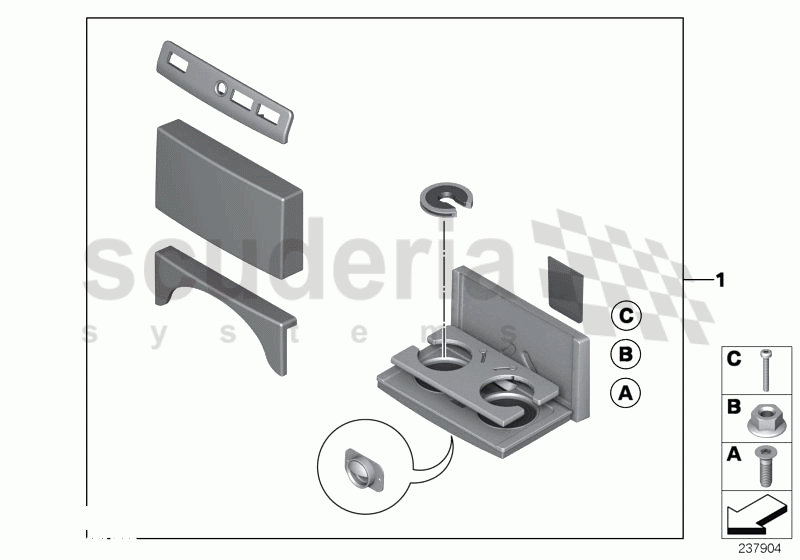 Retrofit milled aluminium drinks holder of Rolls Royce Rolls Royce Phantom