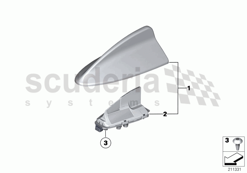 Single parts, antenna of Rolls Royce Rolls Royce Ghost Series I (2009-2014)