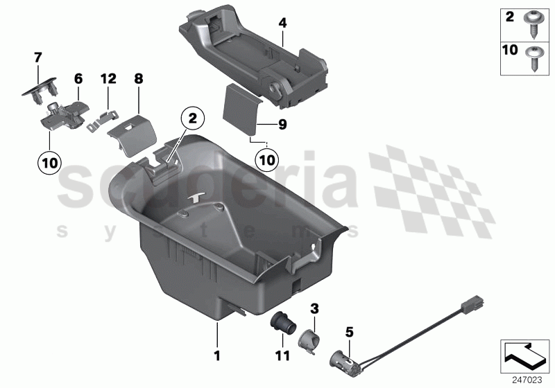 Storage compartment, centre console of Rolls Royce Rolls Royce Ghost Series I (2009-2014)