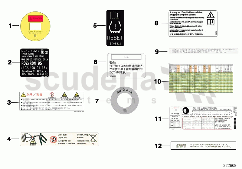 Labels of Rolls Royce Rolls Royce Ghost Series I (2009-2014)