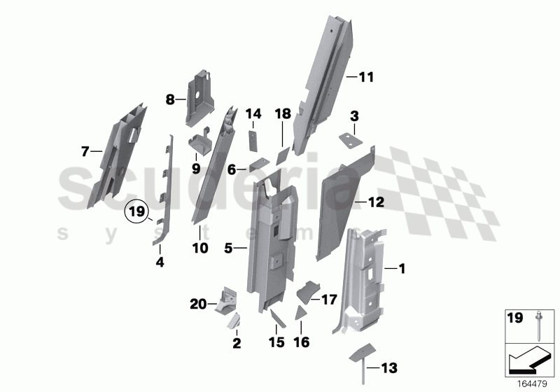 Side frame, B-pillar of Rolls Royce Rolls Royce Phantom Drophead Coupe