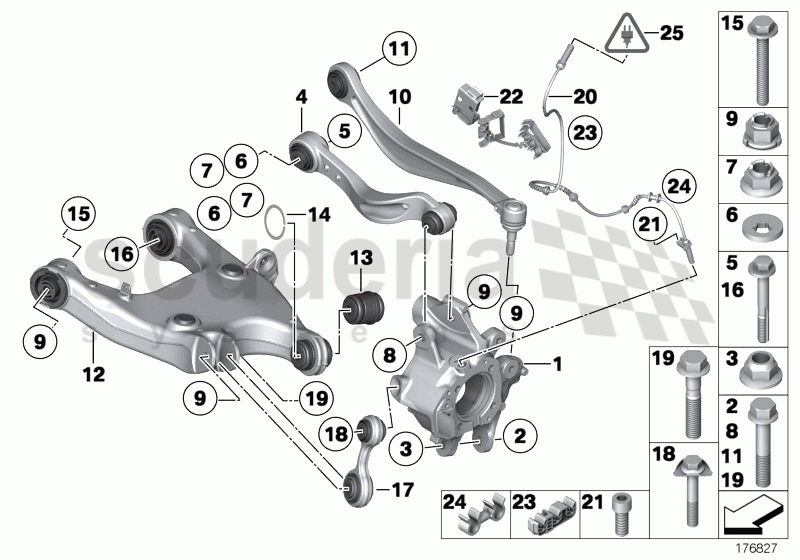 REAR AXLE SUPPORT/WHEEL SUSPENSION of Rolls Royce Rolls Royce Ghost Series I (2009-2014)