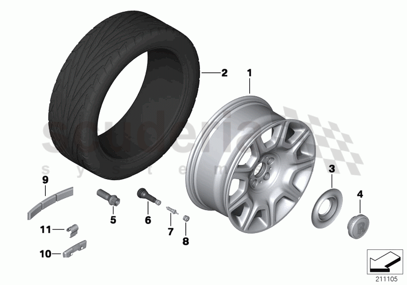 Light-alloy wheel, styling 273 of Rolls Royce Rolls Royce Ghost Series I (2009-2014)