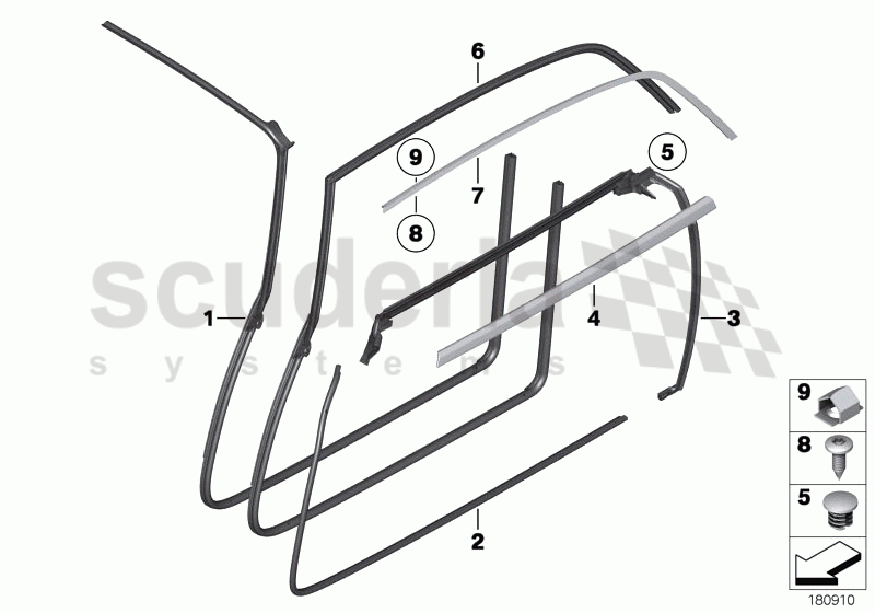 Door weatherstrip of Rolls Royce Rolls Royce Phantom Coupe