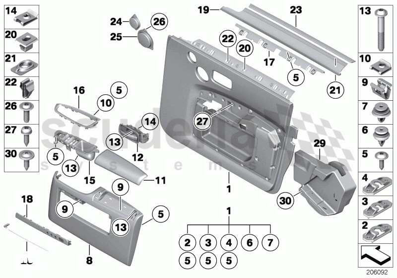 Door trim panel, front of Rolls Royce Rolls Royce Ghost Series I (2009-2014)