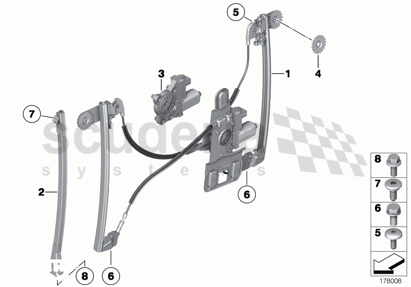 DOOR WINDOW LIFTING MECHANISM FRONT of Rolls Royce Rolls Royce Phantom Drophead Coupe