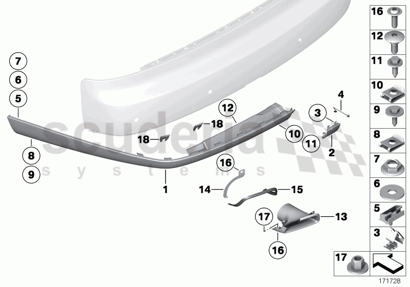 REAR BUMPER MOUNTING PARTS of Rolls Royce Rolls Royce Phantom Coupe