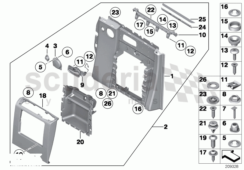 Door trim panel, rear / from 01/2009 of Rolls Royce Rolls Royce Phantom Extended Wheelbase