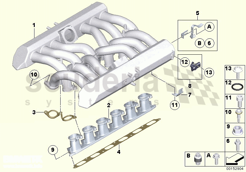 Intake manifold system of Rolls Royce Rolls Royce Phantom Drophead Coupe