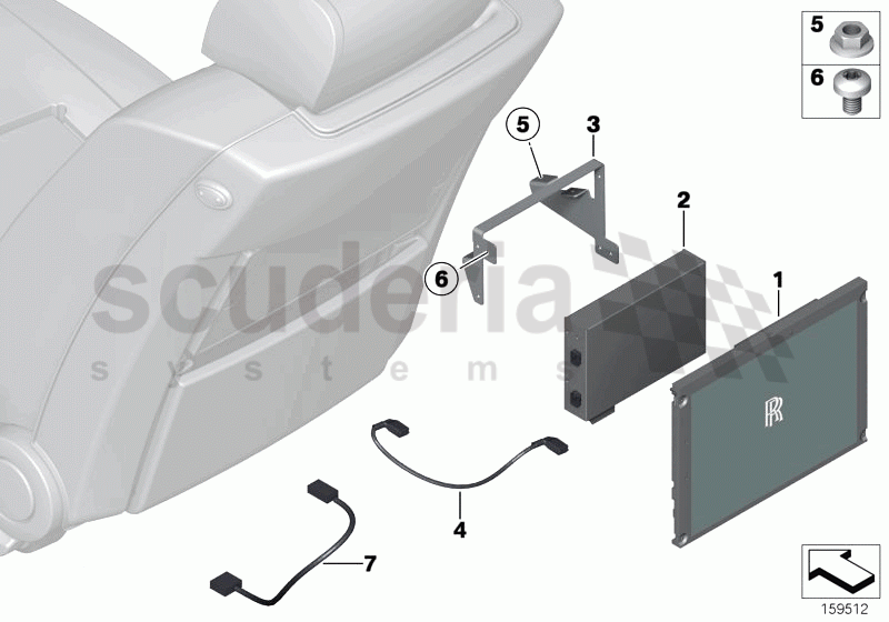 On-board monitor, wide screen of Rolls Royce Rolls Royce Phantom Extended Wheelbase