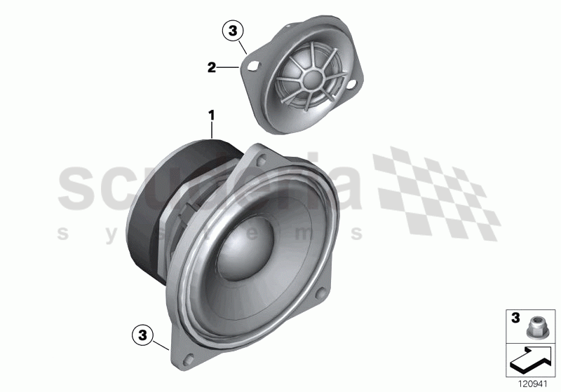 SINGLE PARTS F FRONT DOOR LOUDSPEAKER of Rolls Royce Rolls Royce Phantom