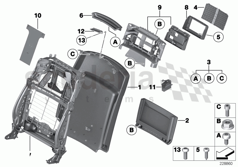 Seat, front, rear panel I of Rolls Royce Rolls Royce Phantom