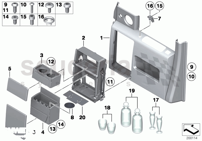 Rear door drinks cabinet of Rolls Royce Rolls Royce Phantom Extended Wheelbase