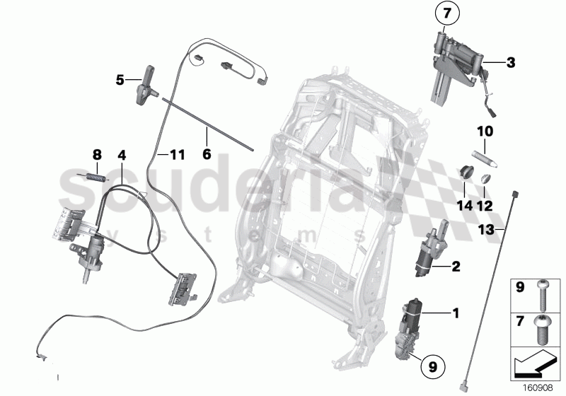 Seat, front, backrest electr. of Rolls Royce Rolls Royce Phantom