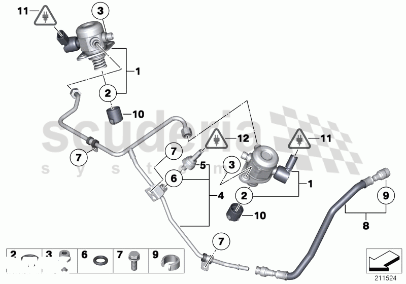 High-pressure pump/Tubing of Rolls Royce Rolls Royce Ghost Series I (2009-2014)