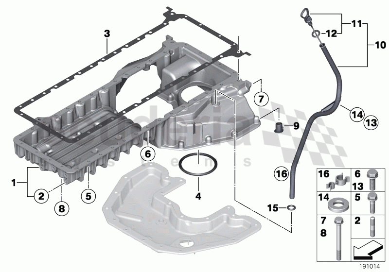 Oil pan upper part, oil level indicator of Rolls Royce Rolls Royce Phantom