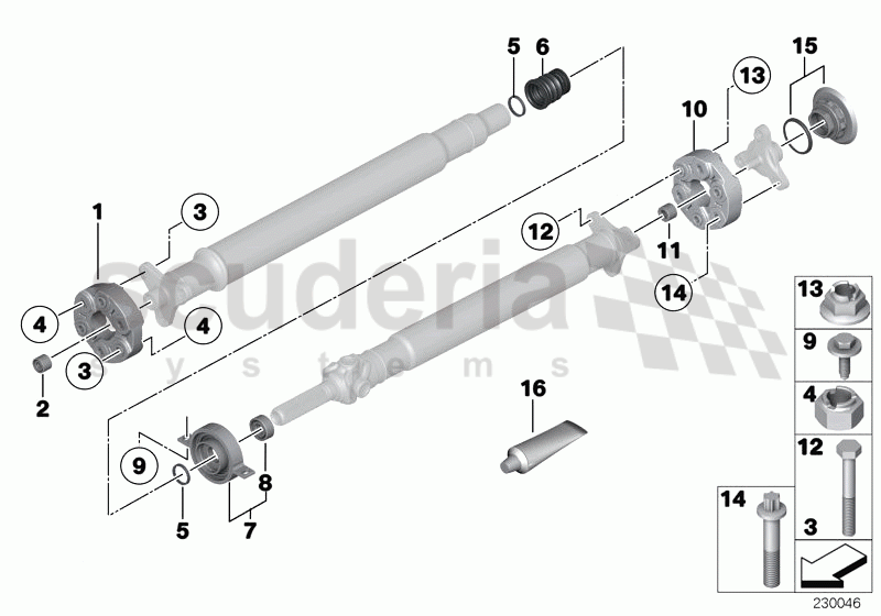 Flexible discs/centre mount/insert nut of Rolls Royce Rolls Royce Ghost Series I (2009-2014)