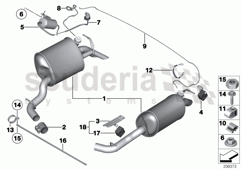 Exhaust system, rear of Rolls Royce Rolls Royce Phantom