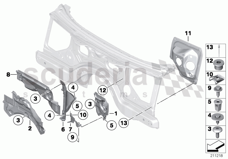 Mounting parts, engine compartment of Rolls Royce Rolls Royce Ghost Series I (2009-2014)