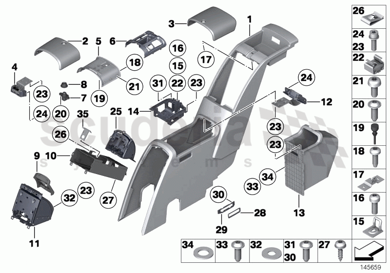 Centre console, rear of Rolls Royce Rolls Royce Phantom Extended Wheelbase