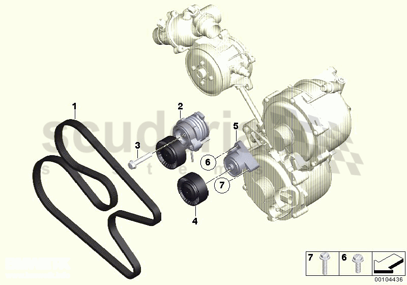 Belt Drive Water Pump/Alternator of Rolls Royce Rolls Royce Phantom Extended Wheelbase