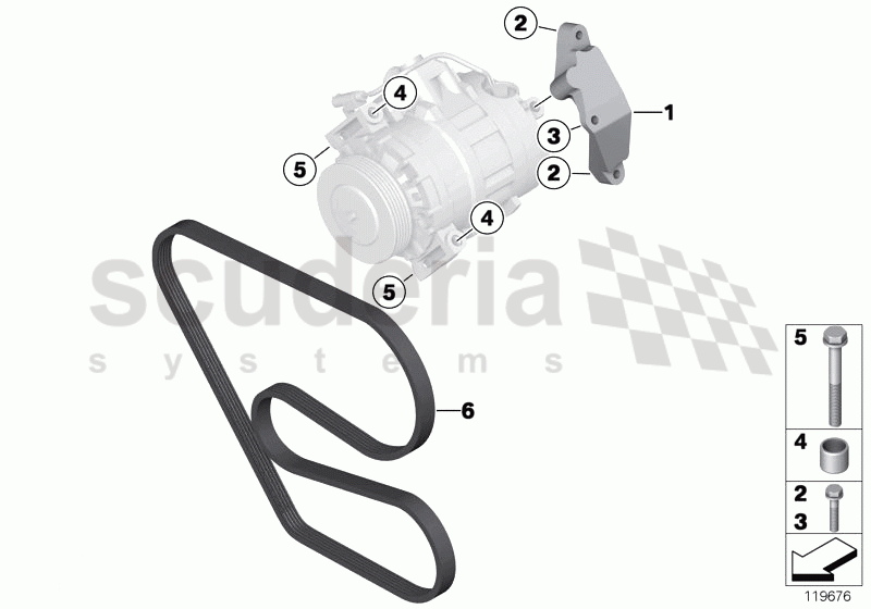 AIR COND.COMPRESSOR-SUPPORTING BRACKET of Rolls Royce Rolls Royce Phantom Coupe