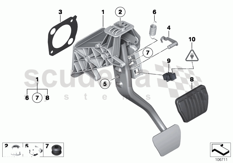 PEDALS SUPPORTING BRACKET/BRAKE PEDAL of Rolls Royce Rolls Royce Phantom Drophead Coupe