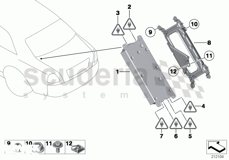 Single parts SA 633, trunk of Rolls Royce Rolls Royce Ghost Series I (2009-2014)