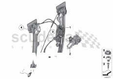 DOOR WINDOW LIFTING MECHANISM REAR of Rolls Royce Rolls Royce Ghost Series I (2009-2014)