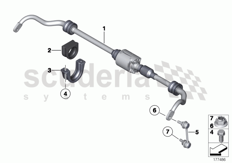 Rear stabilizer bar/Dynamic Drive of Rolls Royce Rolls Royce Ghost Series I (2009-2014)