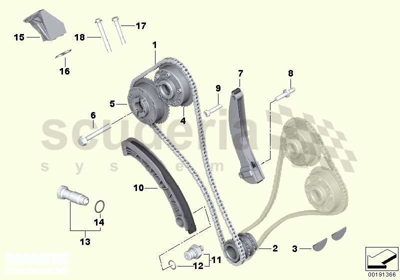 Timing chain, cylinders 1-6 of Rolls Royce Rolls Royce Phantom Drophead Coupe